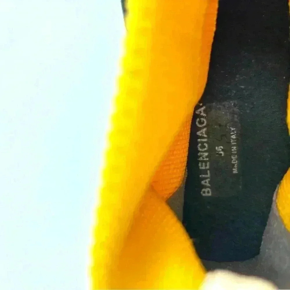 Balenciaga Speed High-Top Yellow Sneakers in size 36EU /6 US women's- pre-loved - Picture 12 of 17